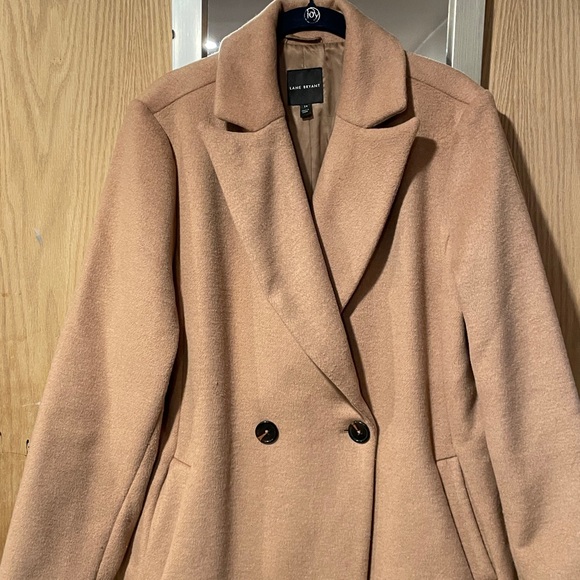 Lane Bryant Camel Double-Breasted Coat Size 14 - Picture 5 of 8